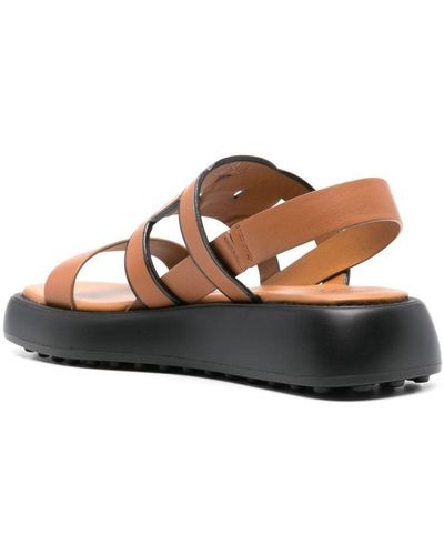 Tod's Leather Platform Sandals - Brown