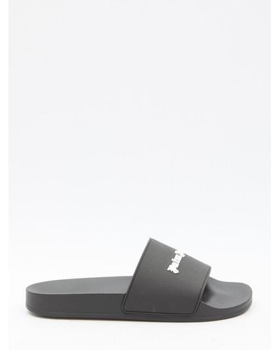 Palm Angels Monogram Rubber Slide Sandals - Gray
