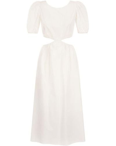 RED Valentino Cotton Dress With Ribbon - White