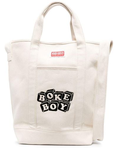 KENZO Boke Boy Logo-patch Bag - White
