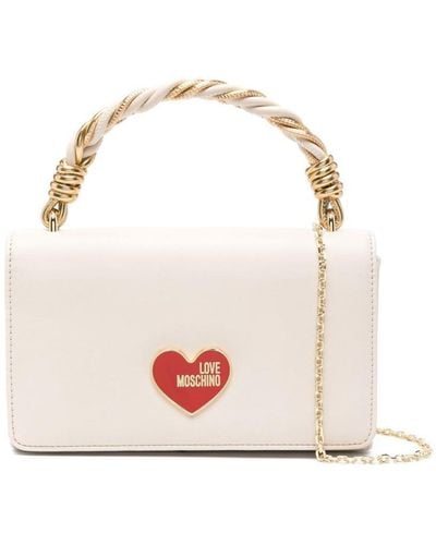 Love Moschino Synthetic Leather Tote Bag With Enameled Logo - Pink