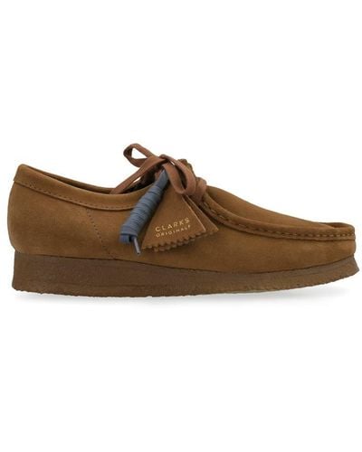 Clarks Wallabee Suede Lace-up Shoes - Brown