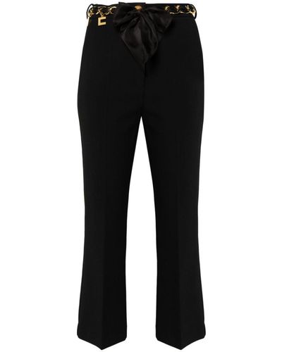 Elisabetta Franchi Trousers With Chain - Black