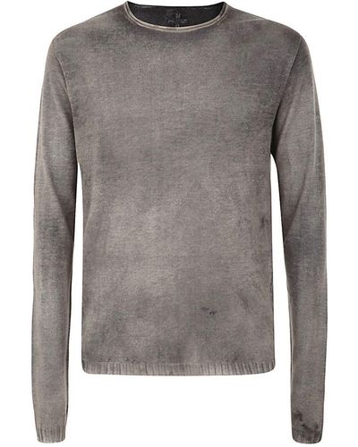 MD75 Regular Crew Neck Sweater With Ribbed Neck Clothing - Grey