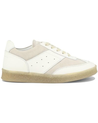 MM6 by Maison Martin Margiela Leather And Suede Sneakers - White