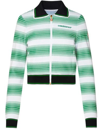 Casablancabrand White Cotton Blend Sweatshirt - Green