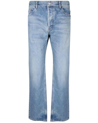 Saint Laurent Straight Leg Denim Jeans - Blue