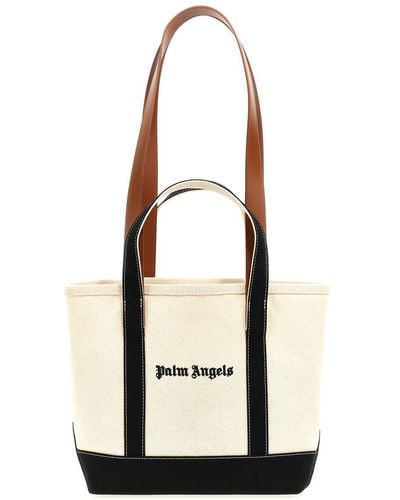 Palm Angels Logo-print Canvas Tote Bag - Natural