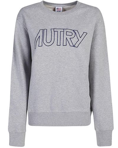 Autry Logo Cotton Sweatshirt - Gray