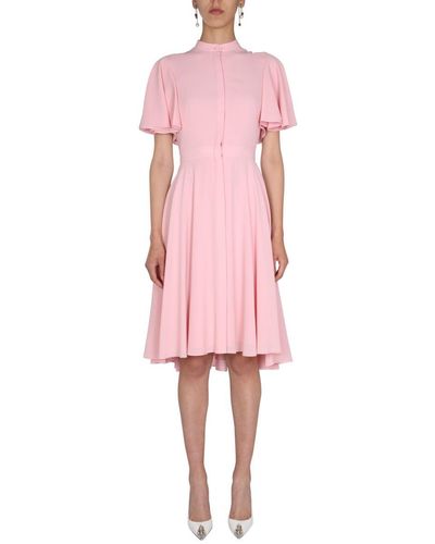 Alexander McQueen Silk Midi Dress - Pink