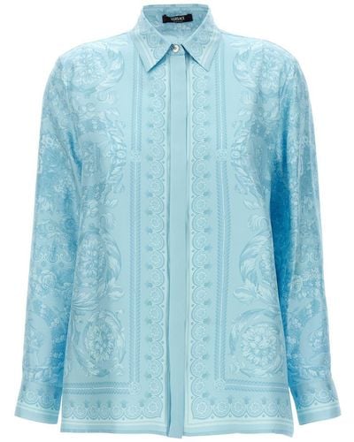 Versace Barocco Shirt, Blouse - Blue