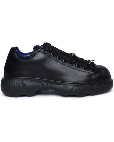 Burberry 'ranger' Black Leather Sneakers