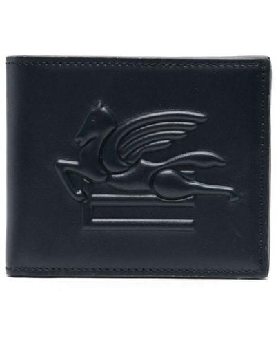 Etro Pegaso-motif Leather Wallet - Blue