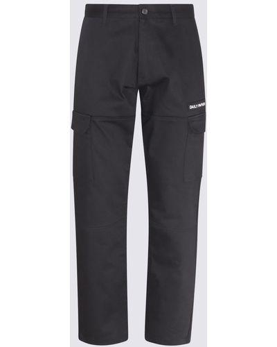 Daily Paper Black Cotton Trousers - Grey