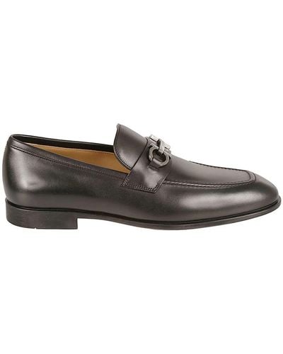 Ferragamo Penny Leather Loafers - Black