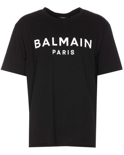 Balmain Printed Logo Classic Fit Eco T-shirt In Black