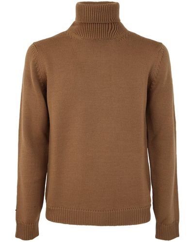 Roberto Collina Long Sleeve Turtle Neck Sweater Clothing - Brown