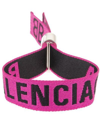 Balenciaga Fuchsia And Black Party Bracelet - Pink