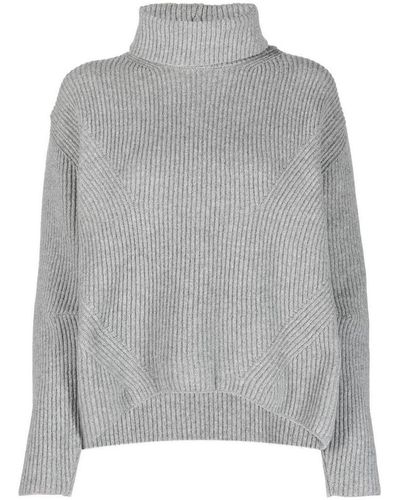 Pinko Roll-neck Ribbed Sweater - Gray