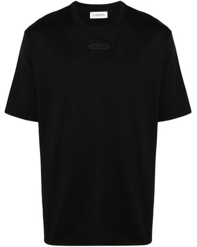 Lanvin Logo-appliquè Cotton T-shirt - Black