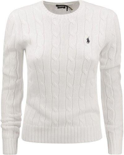 Polo Ralph Lauren Slim-fit Cable Knit - White