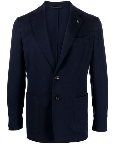 Colombo Wool Single-breasted Jacket - Blue