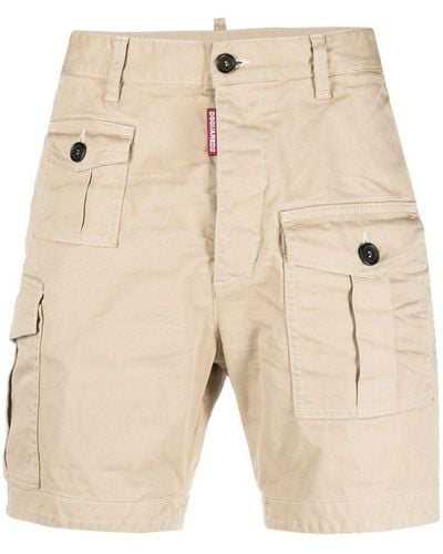 DSquared² Cotton Cargo Shorts - Natural