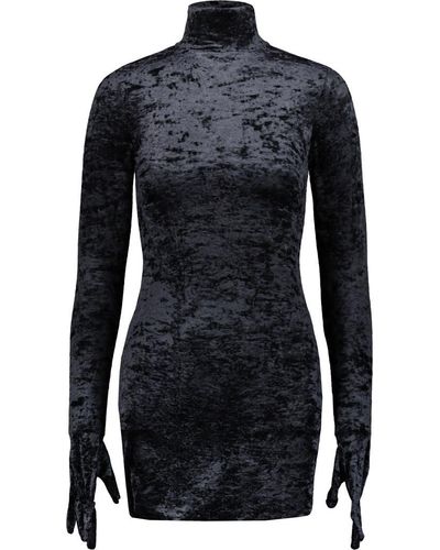 Vetements Velvet Styling Dress With Gloves Clothing - Black