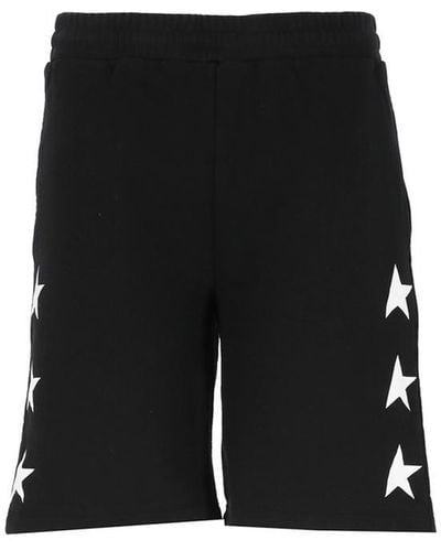 Golden Goose Diego Star Collection Bermuda With Contrasting Stars - Black