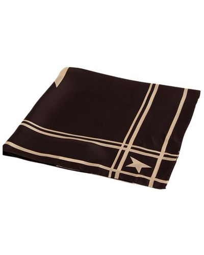 Golden Goose Golden Scarf Star Print Silk Accessories - Black