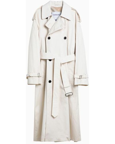 Burberry Long Double-Breasted Trench Coat - White