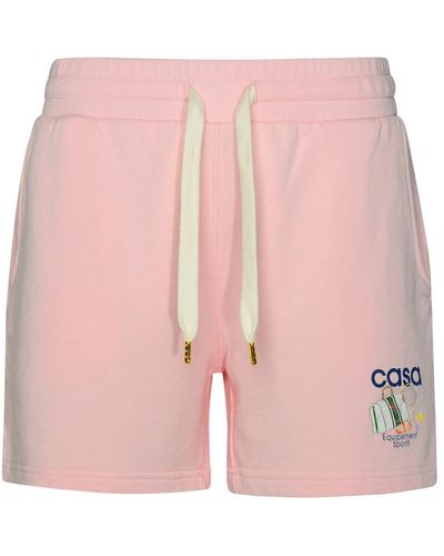 Casablancabrand 'equipement Sportif' Pink Organic Cotton Shorts