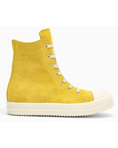 Rick Owens High-top Suede Trainers - Yellow