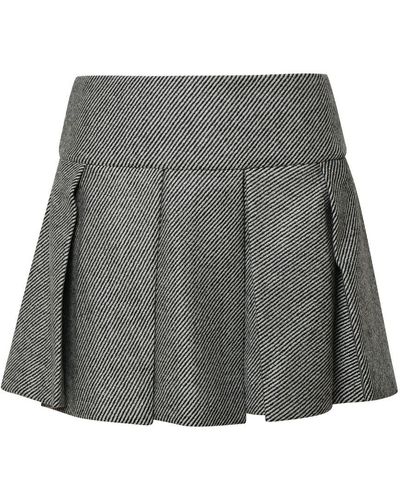 Patou Two-Tone Virgin Wool Skirt - Gray