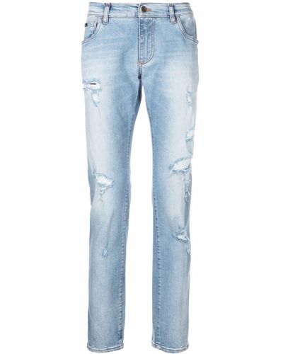 Dolce & Gabbana Distressed Skinny-fit Jeans - Blue