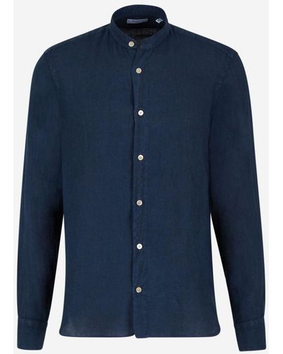 Boglioli Mandarin Collar Shirt - Blue