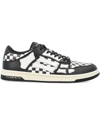 Amiri Chequered Skel Top Low Trainers - White