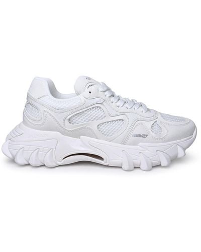 Balmain Suede Blend Sneakers - White