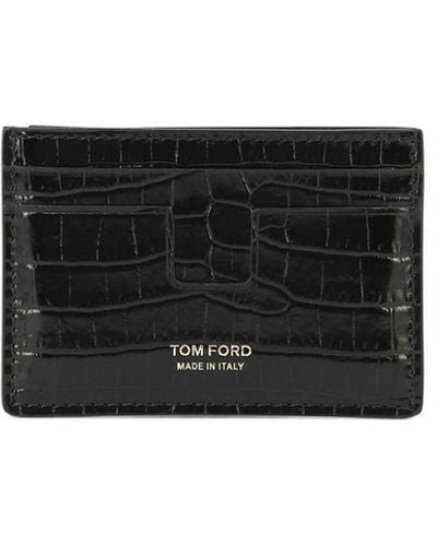 Tom Ford T Line Classic Card Holder - Black