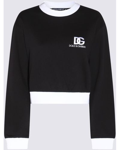 Dolce & Gabbana Black And White Cotton Sweatshirt