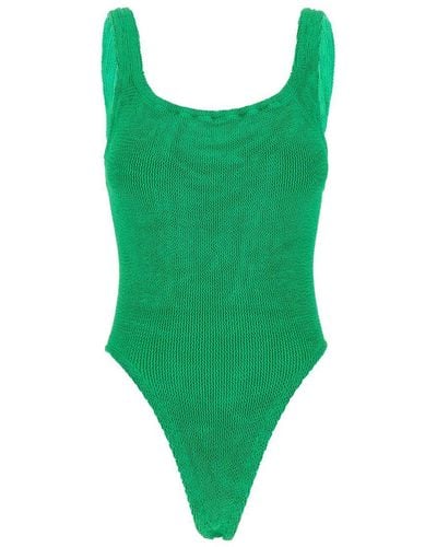 Hunza G One-Piece Swimsuit With Squared Neckline - Green
