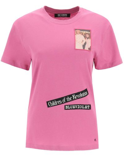 Raf Simons T-shirt With Patch - Pink
