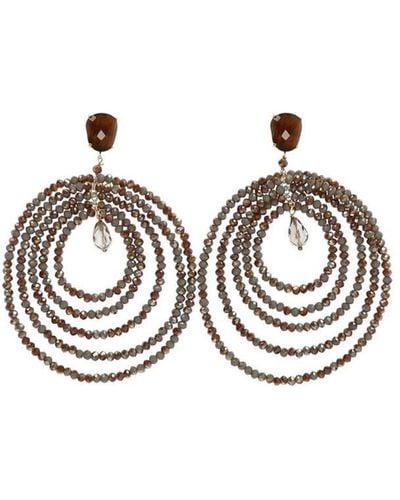 Almala Àlmala Glass Brown Earrings - Metallic