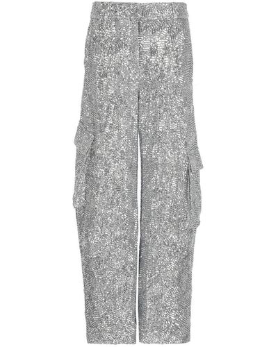 ROTATE BIRGER CHRISTENSEN Cargo Pants With Paillettes - Grey