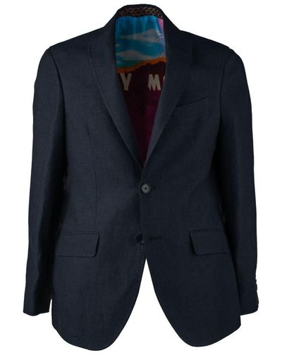Etro Blue Jacket With Patterned Inner Lining
