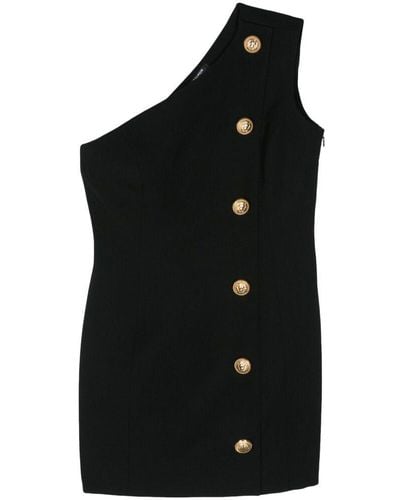 Balmain One-shoulder Mini Dress - Black