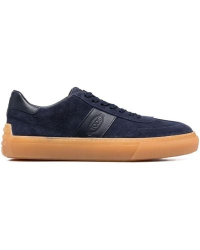Tod's Logo Suede Sneakers - Blue