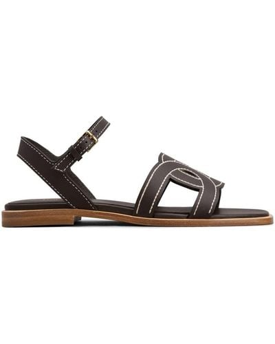 Tod's Kate Leaher Sandals - Brown
