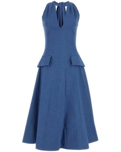 Bottega Veneta Cerulean Blue Cotton Dress