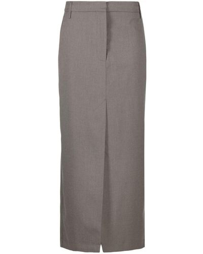 REMAIN Birger Christensen Pencil Skirt With Slit - Grey